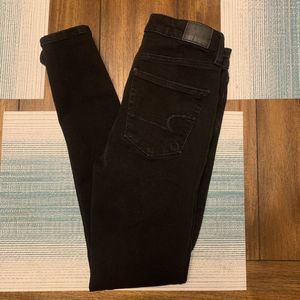 American Eagle Jeans Short Black The Dream Jean Hi Rise Jegging Women’s Sz 2
